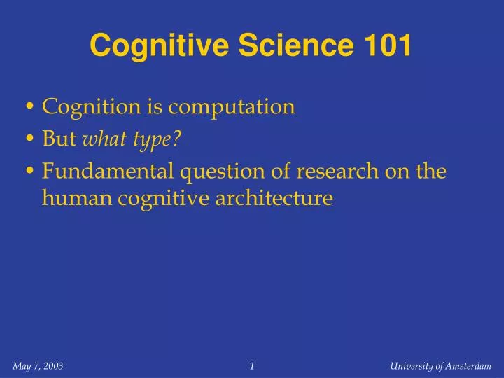 cognitive science 101