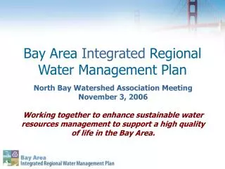 Bay Area Integrated Regional Water Management Plan