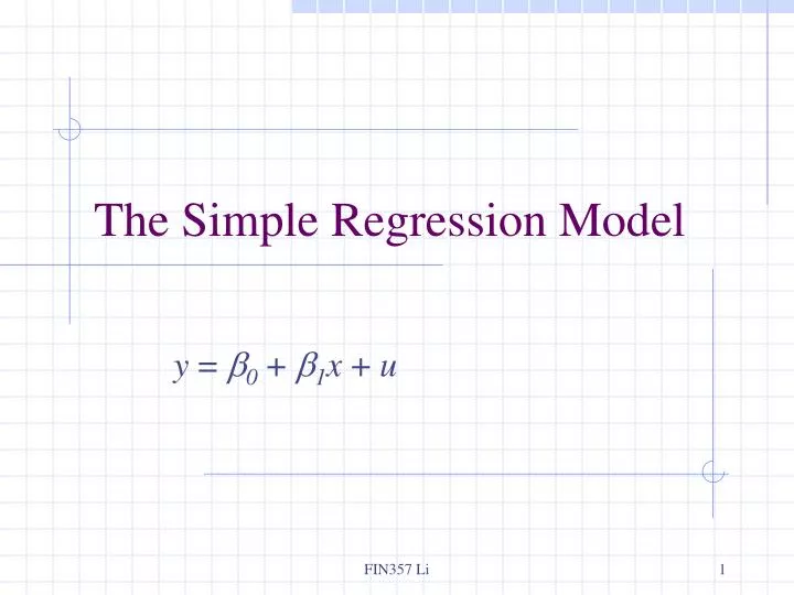 the simple regression model