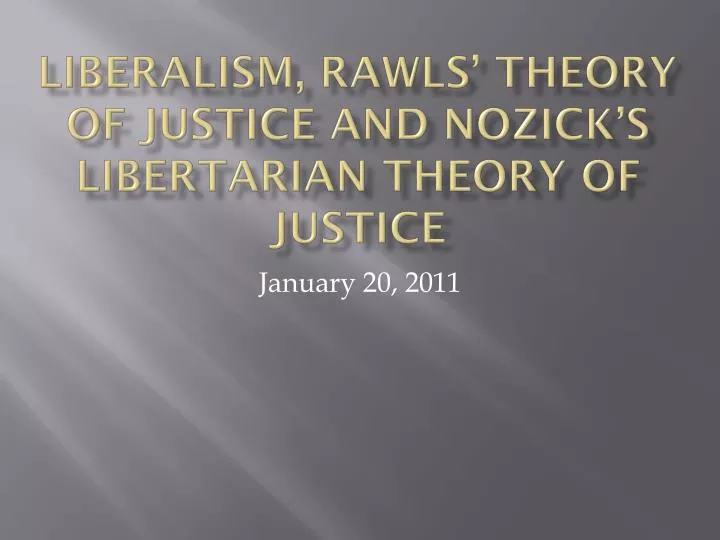 liberalism rawls theory of justice and nozick s libertarian theory of justice