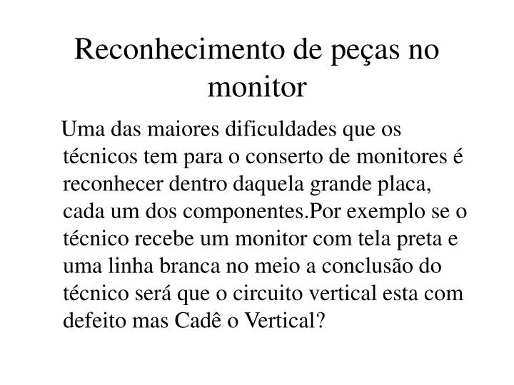 reconhecimento de pe as no monitor