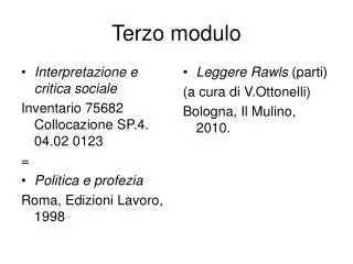 terzo modulo