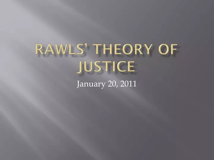 rawls theory of justice