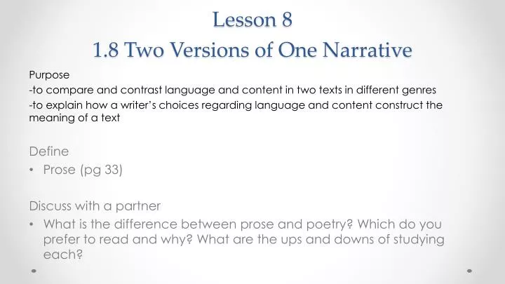 lesson 8 1 8 two versions of one narrative
