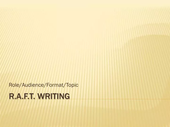 role audience format topic