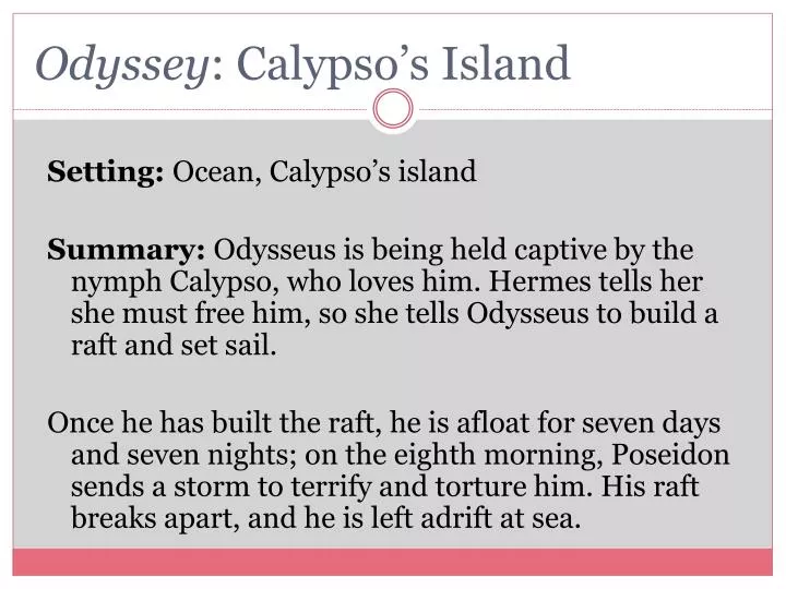 odyssey calypso s island