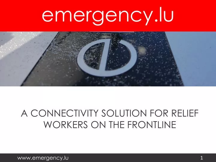 a connectivity solution for relief workers on the frontline