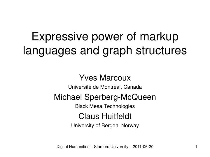 expressive power of markup languages and graph structures