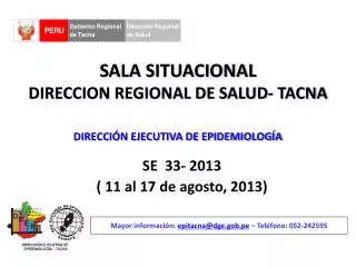 sala situacional direccion regional de salud tacna