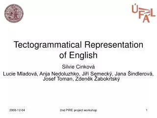 Tectogrammatical Representation of English