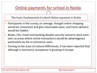 some knowlegde about online payment for school in Noida