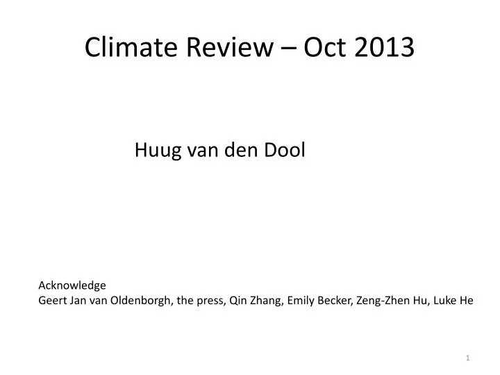 climate review oct 2013