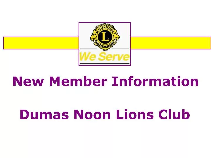 new member information