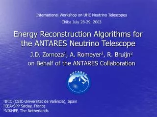 Energy Reconstruction Algorithms for the ANTARES Neutrino Telescope