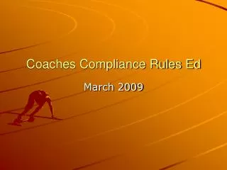 Coaches Compliance Rules Ed