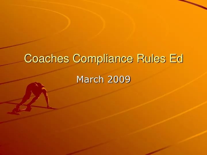 coaches compliance rules ed
