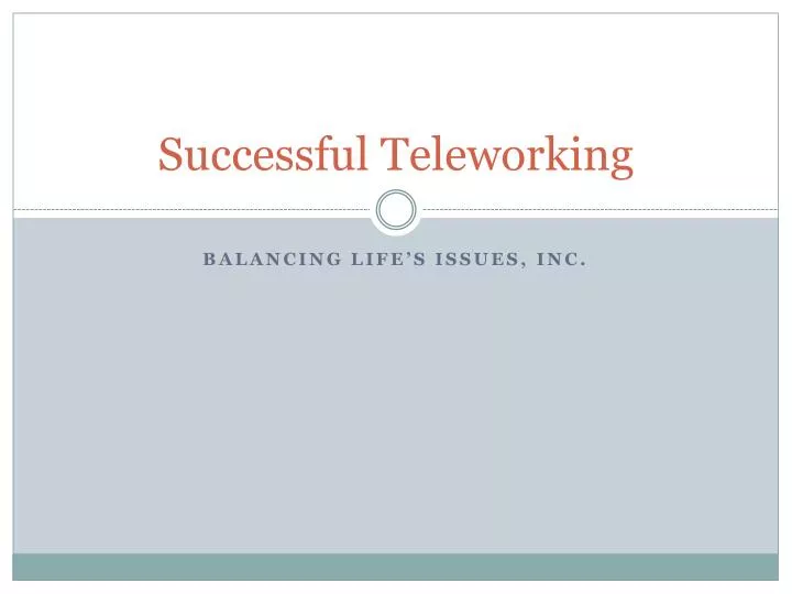 successful teleworking
