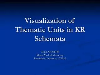 Visualization of Thematic Units in KR Schemata