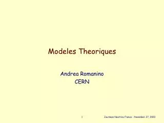 Modeles Theoriques