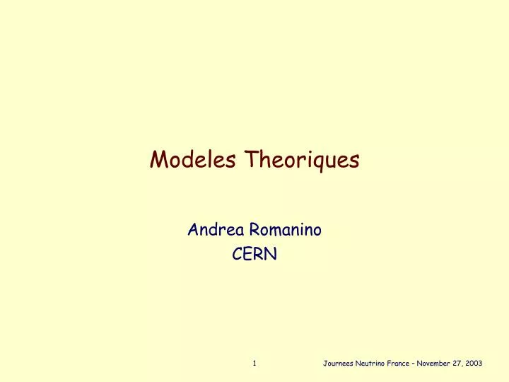 modeles theoriques