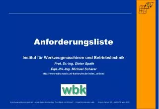 anforderungsliste