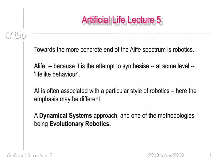 artificial life lecture 5
