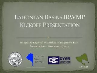 Lahontan Basins IRWMP Kickoff Presentation