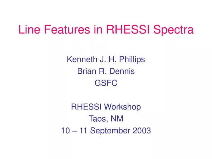 line features in rhessi spectra