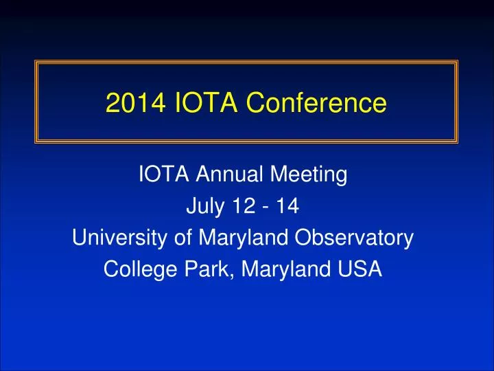 2014 iota conference