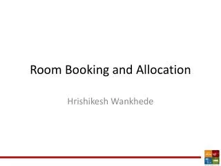 Room Booking and Allocation