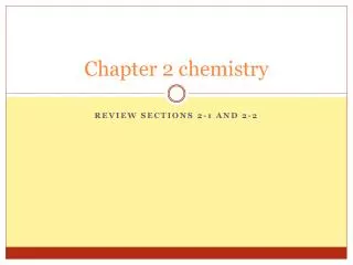Chapter 2 chemistry