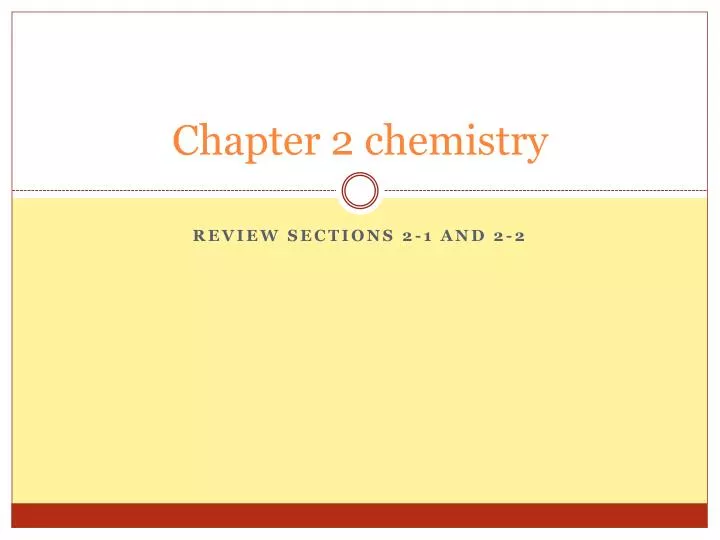 chapter 2 chemistry