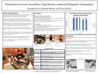 Purification of Arsenic from Water Using Kitchen-synthesized Magnetite Nanoparticles