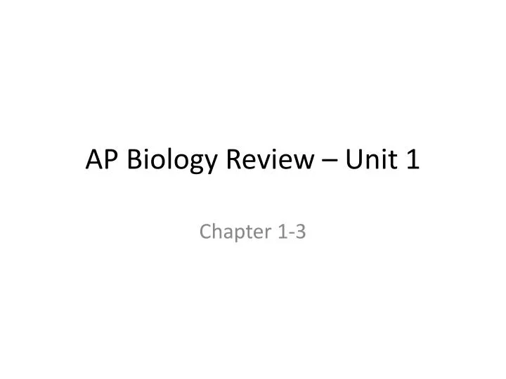 ap biology review unit 1