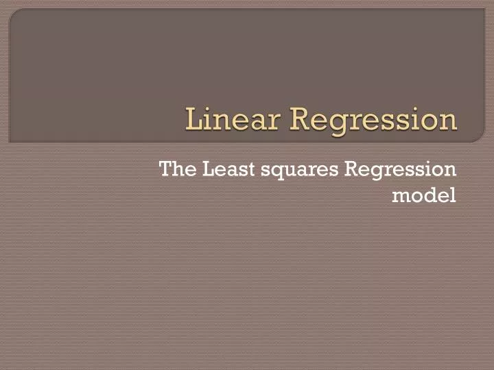 linear regression