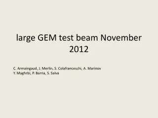 large GEM test beam November 2012