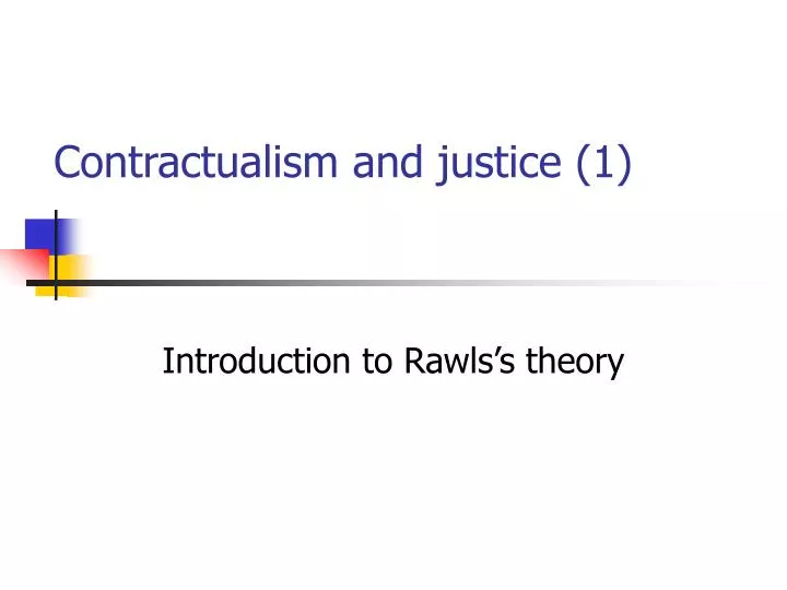 contractualism and justice 1