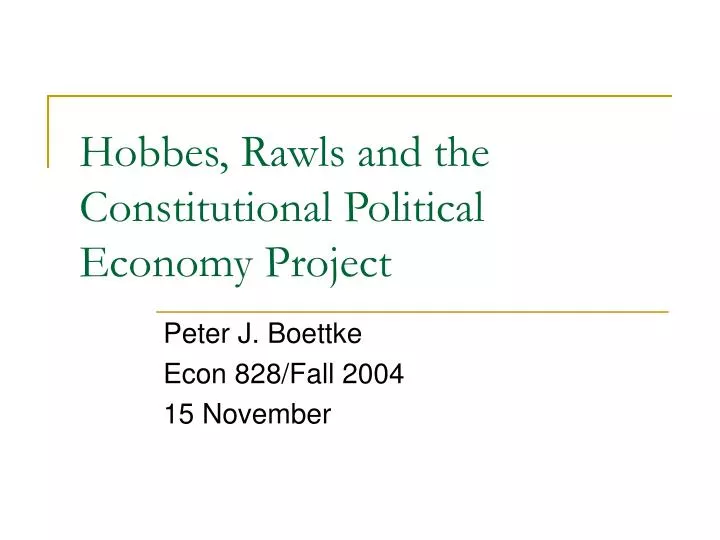 hobbes rawls and the constitutional political economy project