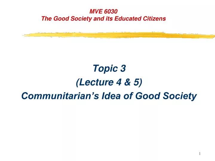 mve 6030 the good society and its educated citizens
