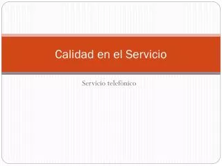 calidad en el servicio