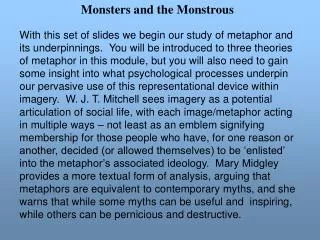 Monsters and the Monstrous