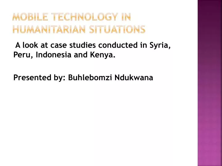 mobile technology in humanitarian situations