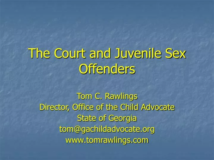 the court and juvenile sex offenders