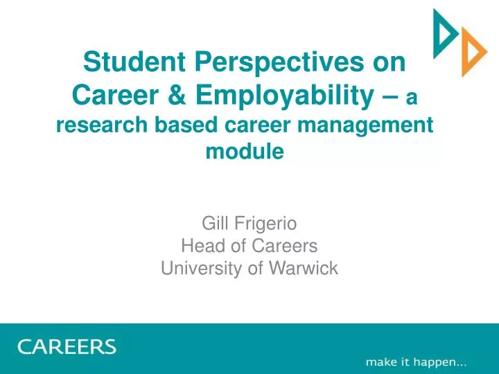 student perspectives on career employability a research based career management module
