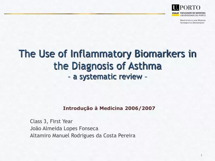 the use of inflammatory biomarkers in the diagnosis of asthma a systematic review