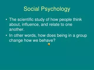 Social Psychology