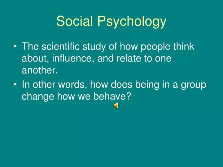 social psychology