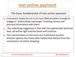 Choose New Options to submitted Your niet online payment