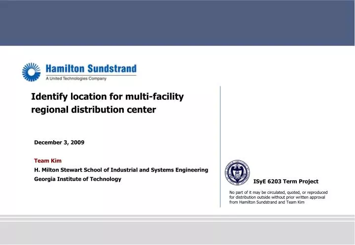 identify location for multi facility regional distribution center