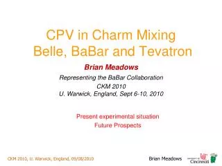 CPV in Charm Mixing Belle, BaBar and Tevatron